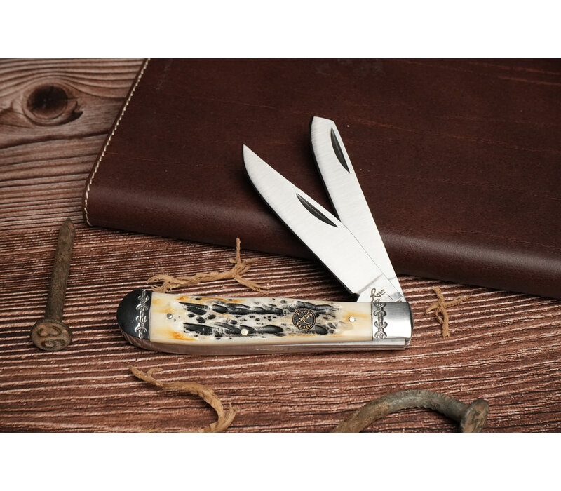 ABKT Roper Trapper Latigo Burnt Bone, Pocket Clip
