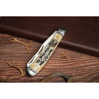 ABKT Roper Trapper Latigo Burnt Bone, Pocket Clip