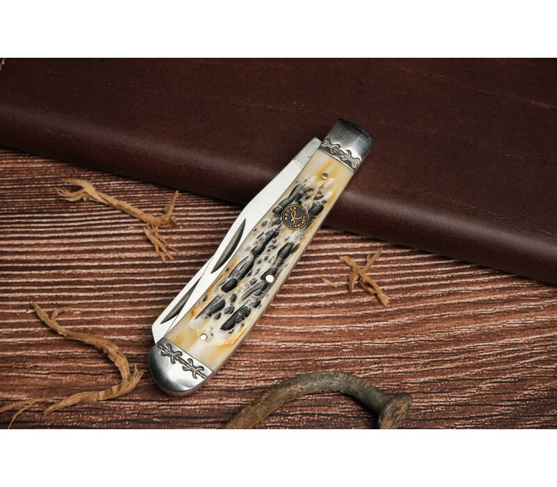 ABKT Roper Trapper Latigo Burnt Bone, Pocket Clip
