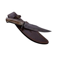 Buck N Bear King Stag Bowie Damascus Steel