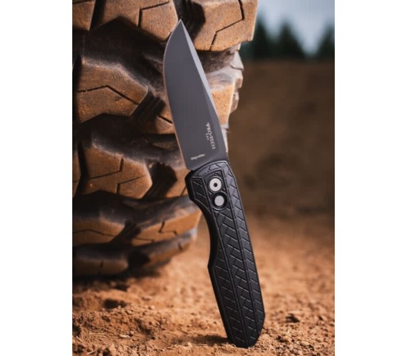 Protech, Vero Synapse 2 Black Herringbone Al Handle, Magnamax Steel