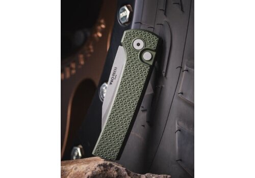 Pro-Tech Knives, LLC Protch, Ramon CHavez Scapegoat Compact Auto, Textured Green Al, Magnamax