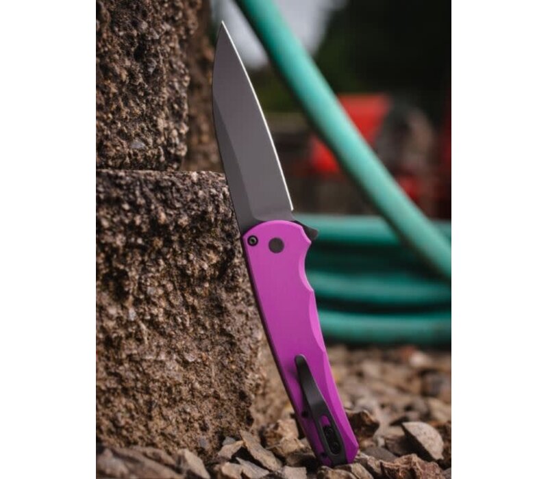 Protech, Malibu Flipper, Purple Al Handle DLC Magnacut