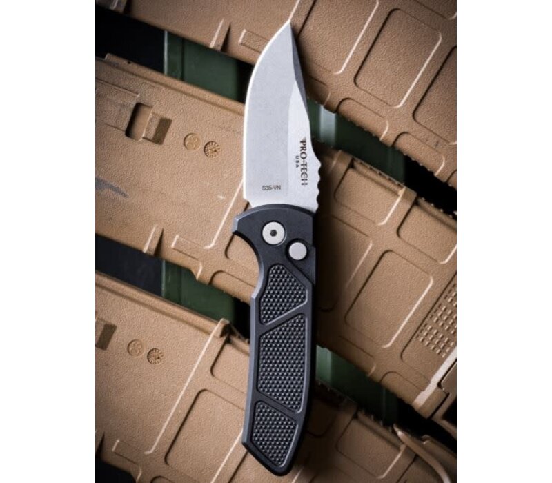 Pro-Tech SBR Auto Folder, Black Texture Al Handle, S35VN