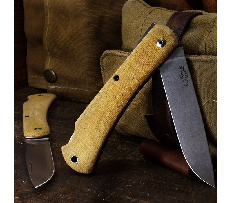 White River Mudbug, Natural Canvas Micarta, Magnacut Steel