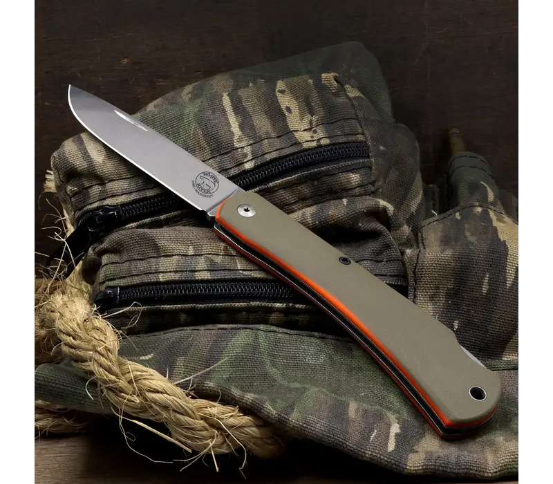 White River Mudbug, Green & Orange G10 Handle, Magnacut Steel