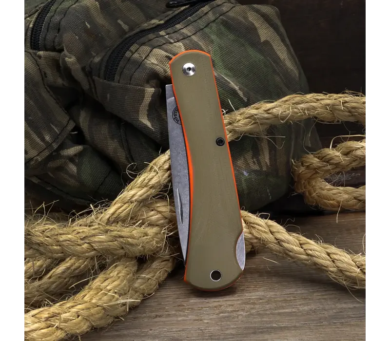 White River Mudbug, Green & Orange G10 Handle, Magnacut Steel
