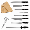 Lamson Lamson, MIDNIGHT Forged 10-Pc Knife Block set, Light Maple Block