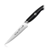 Cangshan Thomas Keller Signature Collection  5" Serrated Utility Knife with Walnut Box- Black