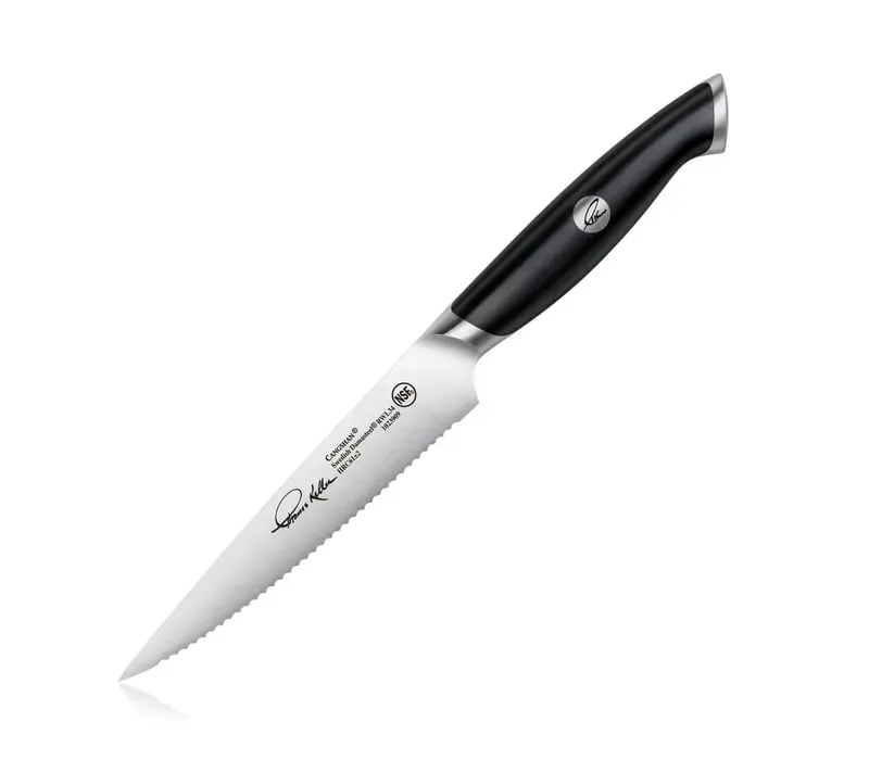 Cangshan Thomas Keller Signature Collection  5" Serrated Utility Knife with Walnut Box- Black