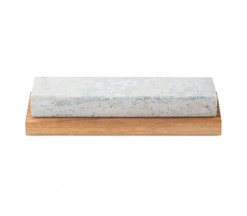 30318--Preyda, Wood Block Mounted Soft Arkansas Stone 8"x2"x1/2"