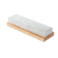 30318--Preyda, Wood Block Mounted Soft Arkansas Stone 8"x2"x1/2"