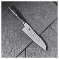 MIYABI, BLACK, 7" Fine Edge Santoku Damascus