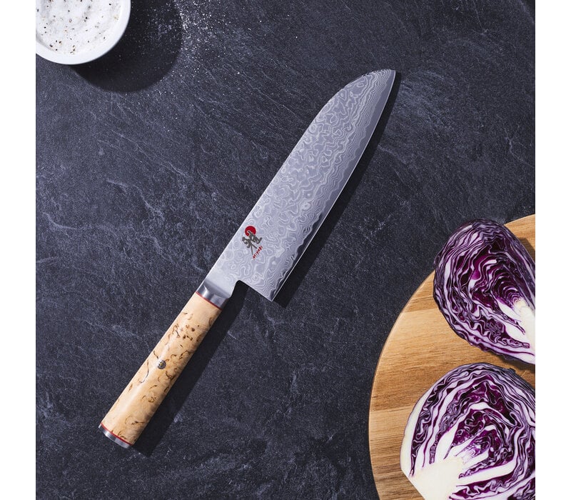 Zwilling Miyabi Birchwood SG2  7" Fine Edge Santoku Damascus