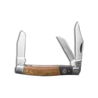 ABKT Roper Series Rattler Stockman - Black & Tan Micarta, 1065 Carbon Steel