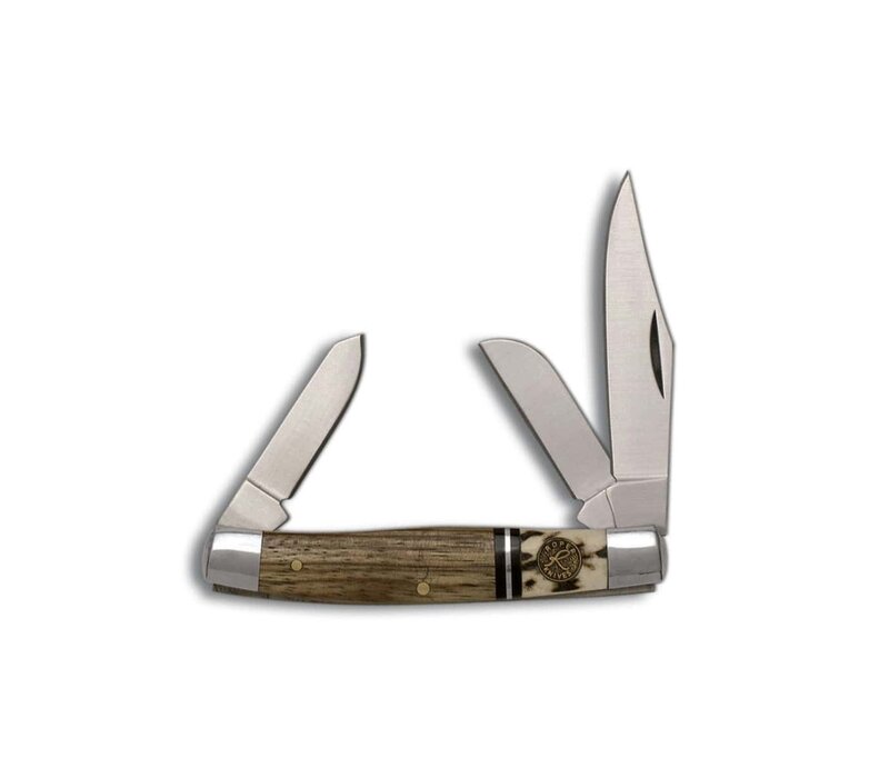 ABKT Roper Laredo Stockman 1065 Carbon Steel, Stag & Wood Handle