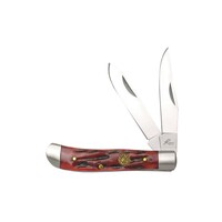 ABKT Roper Series Chaparral Mini Trapper Red Bone Handle, 1065 Carbon Steel