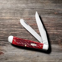 Case Cutlery Trapper Dark Red Bone Handle, Carbon Steel
