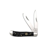 ABKT Chaparral Series Mini Trapper Black Bone Handle, 1065 Carbon Steel Blade
