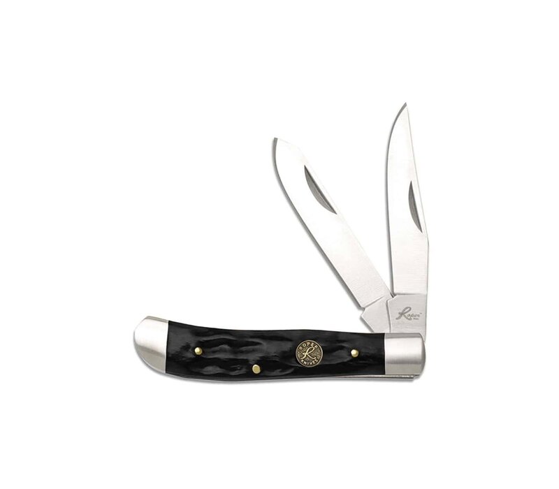 ABKT Chaparral Series Mini Trapper Black Bone Handle, 1065 Carbon Steel Blade