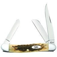 Case Cutlery Medium Stockman Amber Bone, Carbon Steel