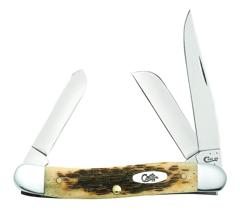 Case Cutlery Medium Stockman Amber Bone, Carbon Steel