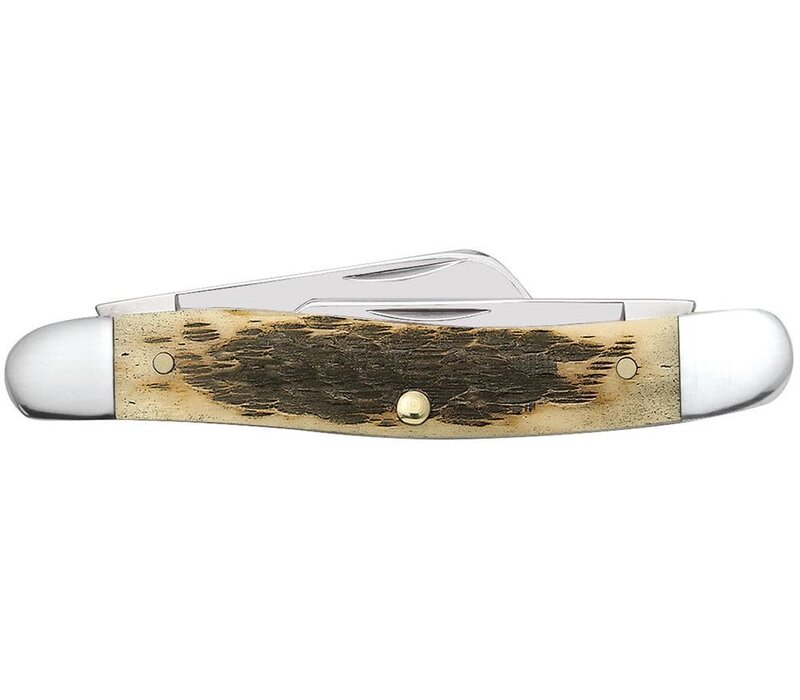 Case Cutlery Medium Stockman Amber Bone, Carbon Steel