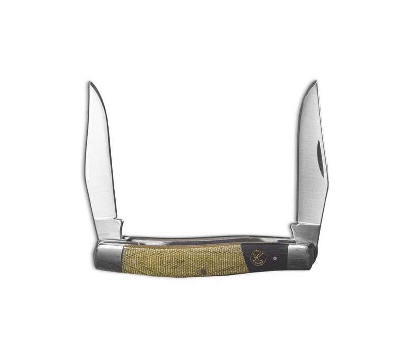 ABKT Roper Series Muskrat Rattler - Black & Green Micarta Scales, 1065 Carbon Steel