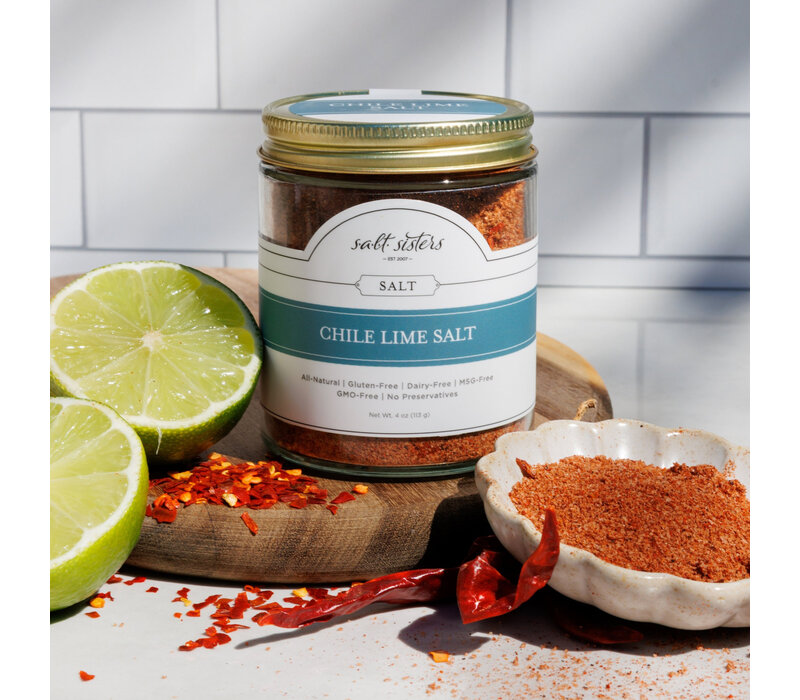 Salt Sisters, Chile Lime Infused Sea Salt 4oz