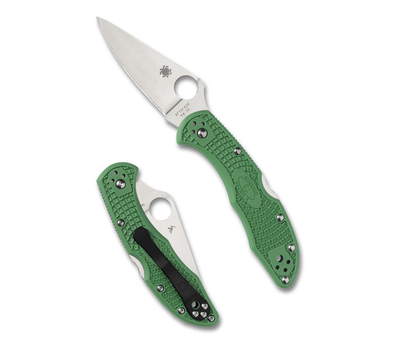 Spyderco, Delica 4 Green Lightweight FRN Handle, Flat Ground VG10