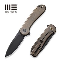 WE Knife Elementum Flipper Black CPM 20CV, Bronze Titanium
