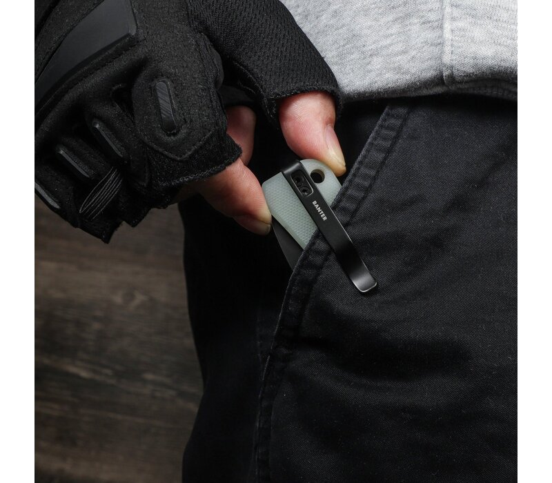 Civivi, Baby Banter with a Black Blade and Natural G10 Handle. Also the Nitro-V stainless blade