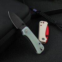 Civivi, Baby Banter with a Black Blade and Natural G10 Handle. Also the Nitro-V stainless blade