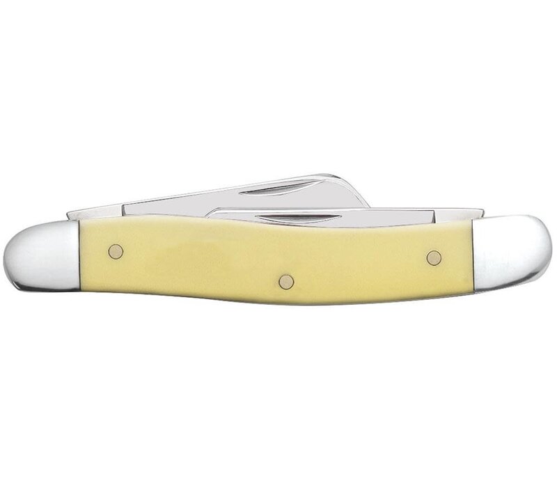 Case Cutlery Medium Stockman Yellow Delrin, Carbon Steel