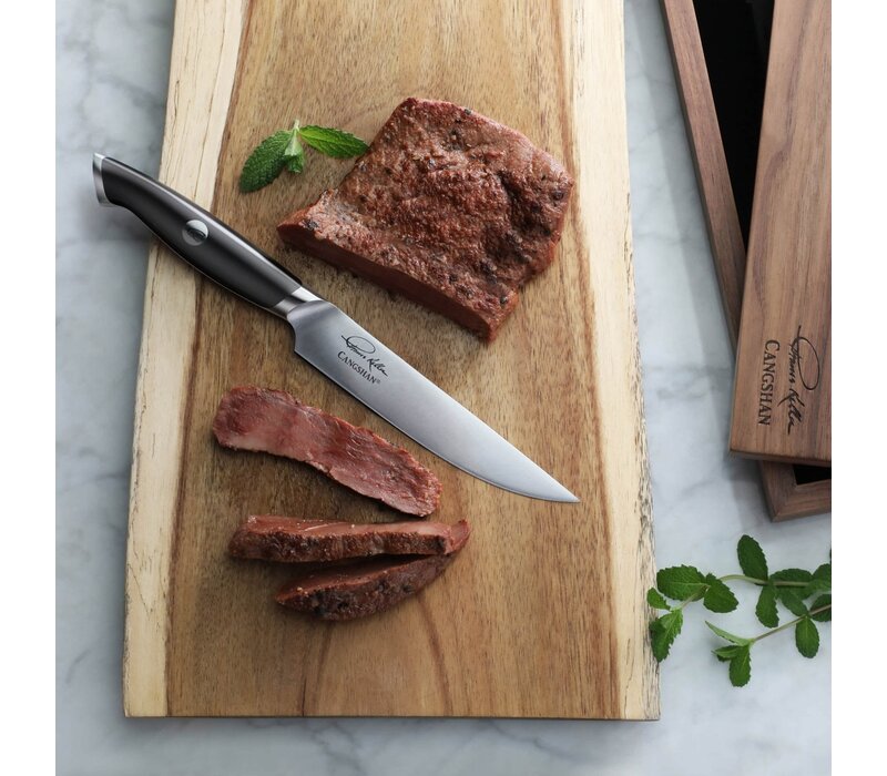 Cangshan Thomas Keller 5" Fine Edge Steak Knife Black, Walnut Box