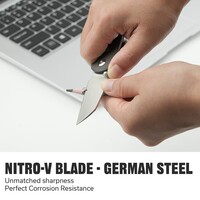Civivi Pragma, with aluminum handle and Carabiner/Bottle Opener.  Also Nitro-V stainless blade.