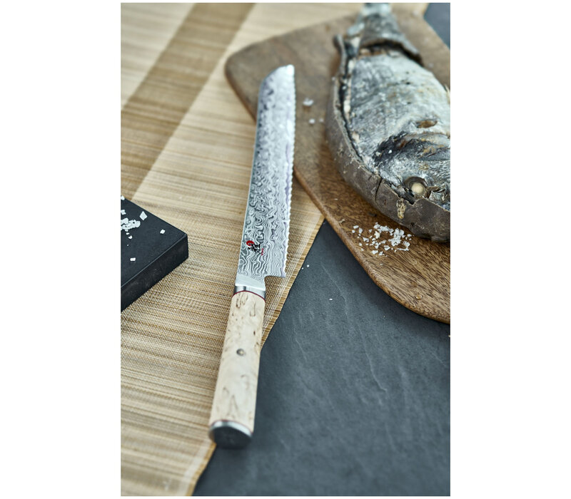 Zwilling, Miyabi, Birchwood SG2,  9" Bread Knife Damascus