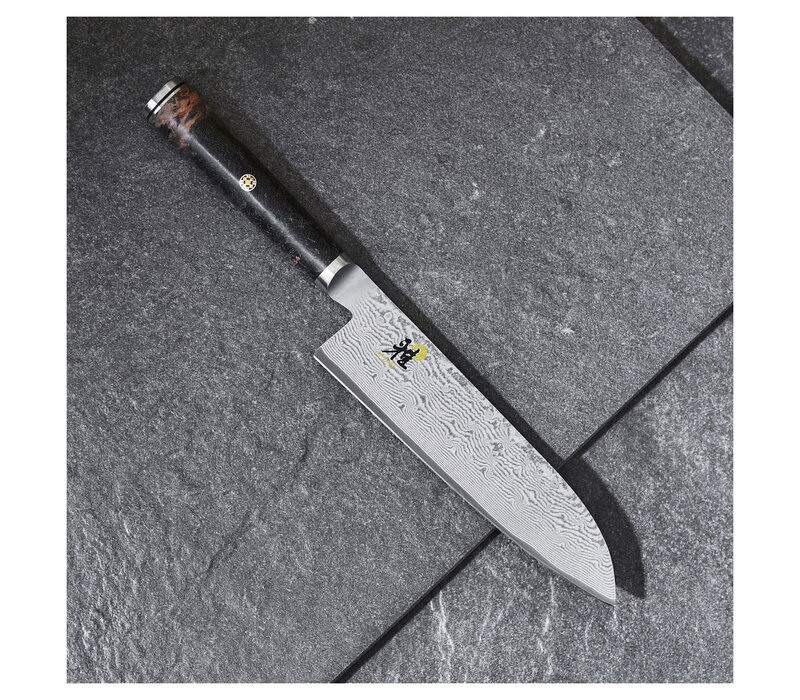 Zwilling MIYABI, Black 5.5" Fine Edge Santoku Knife Damascus