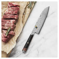 Zwilling MIYABI, Black 5.5" Fine Edge Santoku Knife Damascus