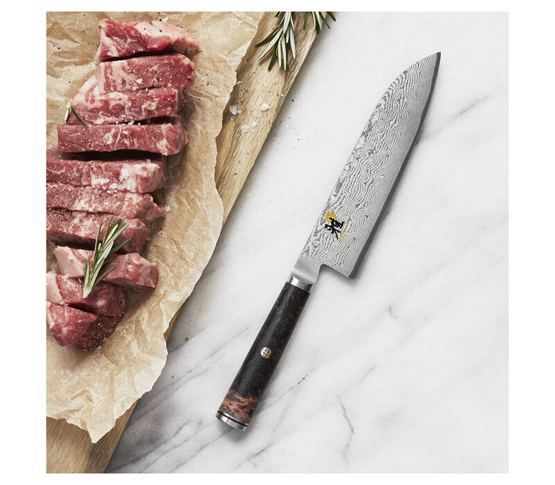 Zwilling MIYABI, Black 5.5" Fine Edge Santoku Knife Damascus