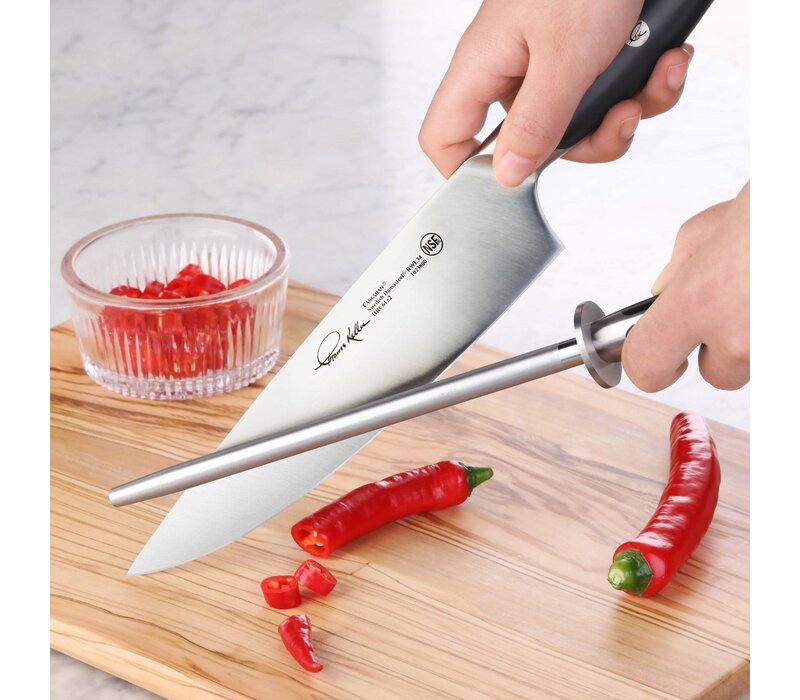 Cangshan, Thomas Keller Diamond 8" Honing Steel, Black Handle