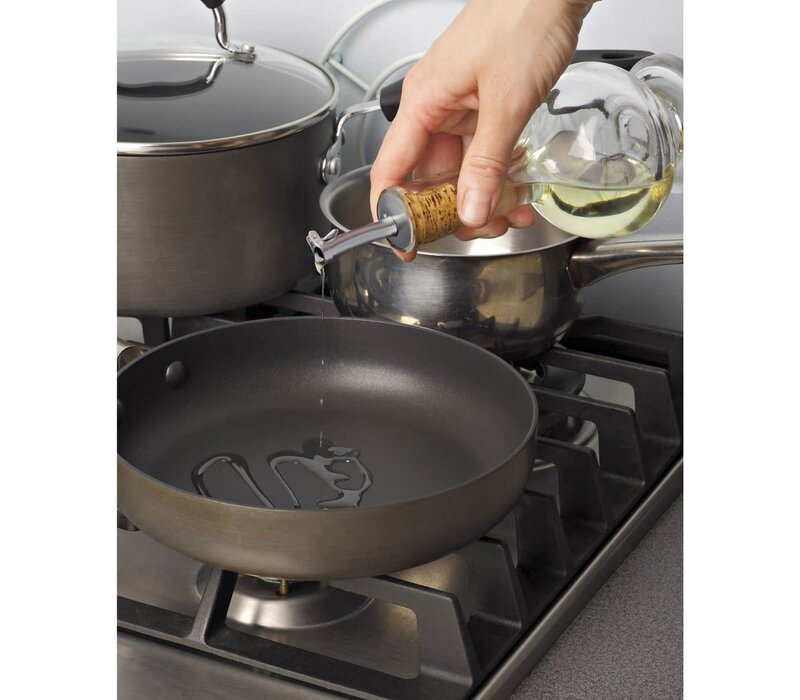 HIC Kitchen Stainless Steel Pourer with Cork Stopper Set of 2