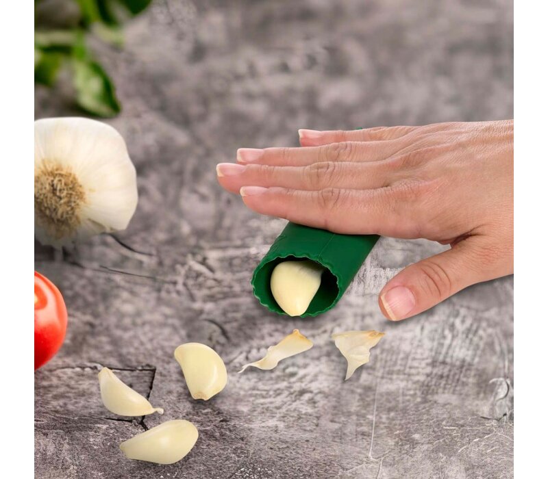 Fantes Cousin Monica's Silicone Garlic Peeler Tube Green