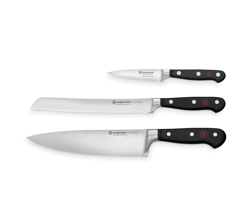 Wusthof Classic 3Pc Starter Set, Black Handle