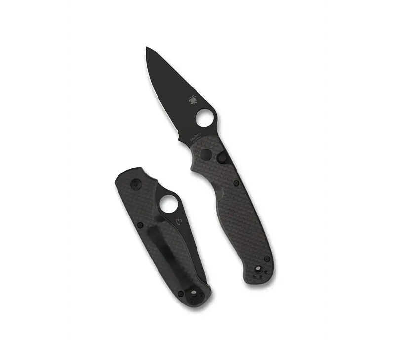 Spyderco ButtonUp, 8CR13MOV Steel, Carbon Fiber Handle