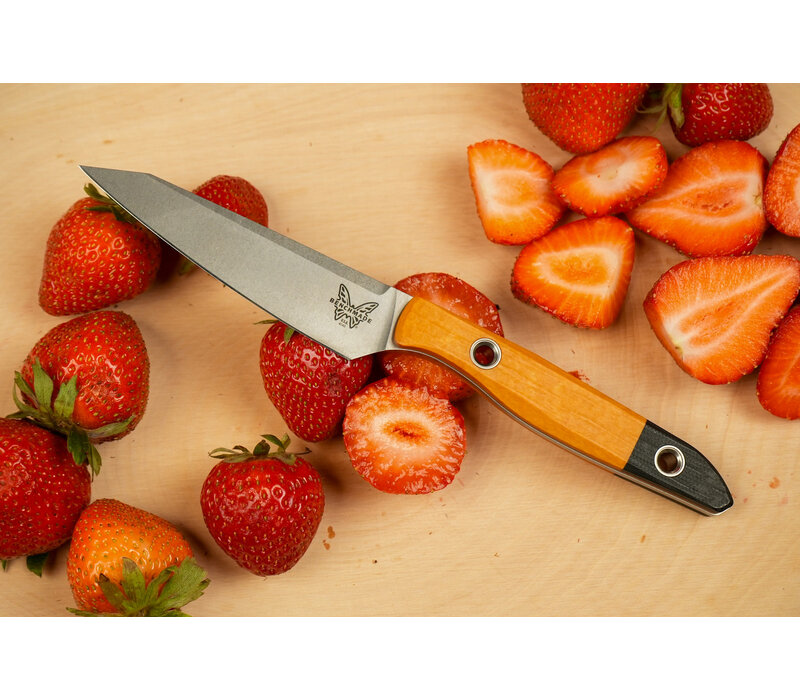 Benchmade True Paring Knife, Black and Maple Richlite Handle, CPM 154