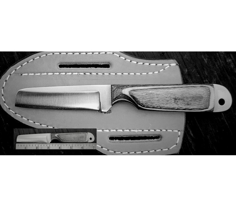 Anza, Nute Fixed Blade, Wood/Bone Handle, Pancake Sheath
