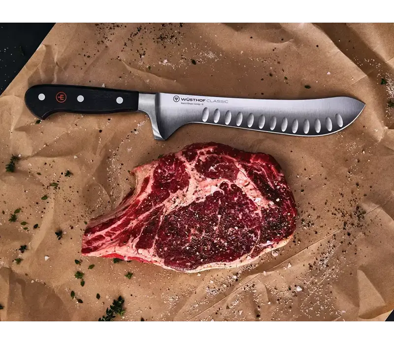 Wusthof Classic 8" Artisan Butcher Hollow Edge, Black Handle