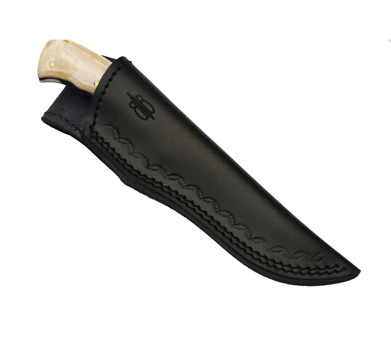 Buck n Bear Red Knight Hunter Damascus with Bone Handle