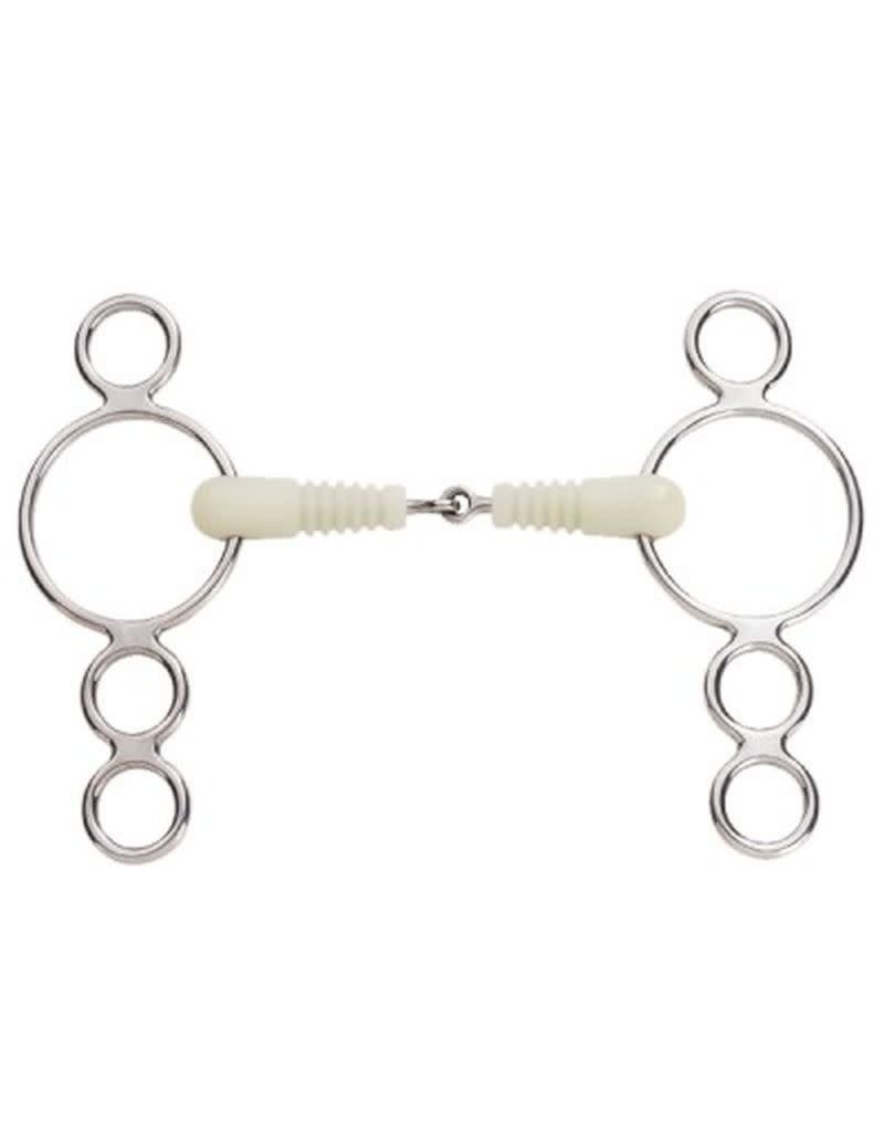 Happy Mouth Pessoa Ribbed Jointed 3 Ring Gag